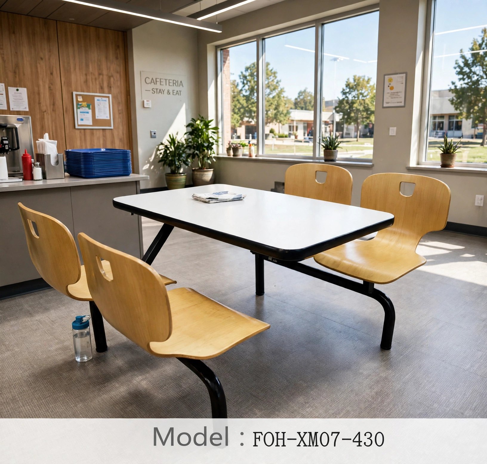 Connecting Table and Chair FOH-XM07-430 in a school cafeteria