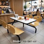 Connecting Table and Chair FOH-XM07-430 in a fast food restaurant