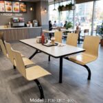 Connecting Table and Chair FOH-XM07-460 in a fast food restaurant