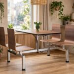 Connecting Table and Chair (Model FOH-XM08-423) in a cafe