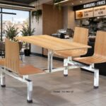 Connecting Table and Chair FOH-XM08-587 in a fast food restaurant
