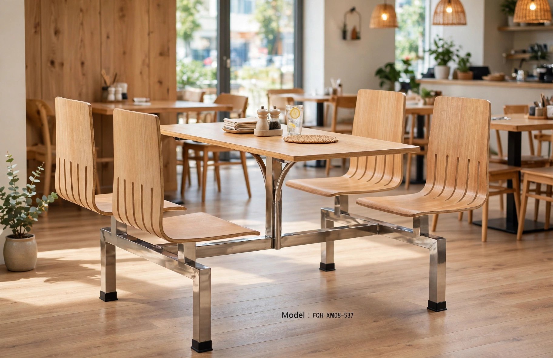 Connecting Table and Chair FOH-XM08-587 in a restaurant
