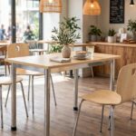 Common Table and Chair Set FOH-XM16-602 in a cafe