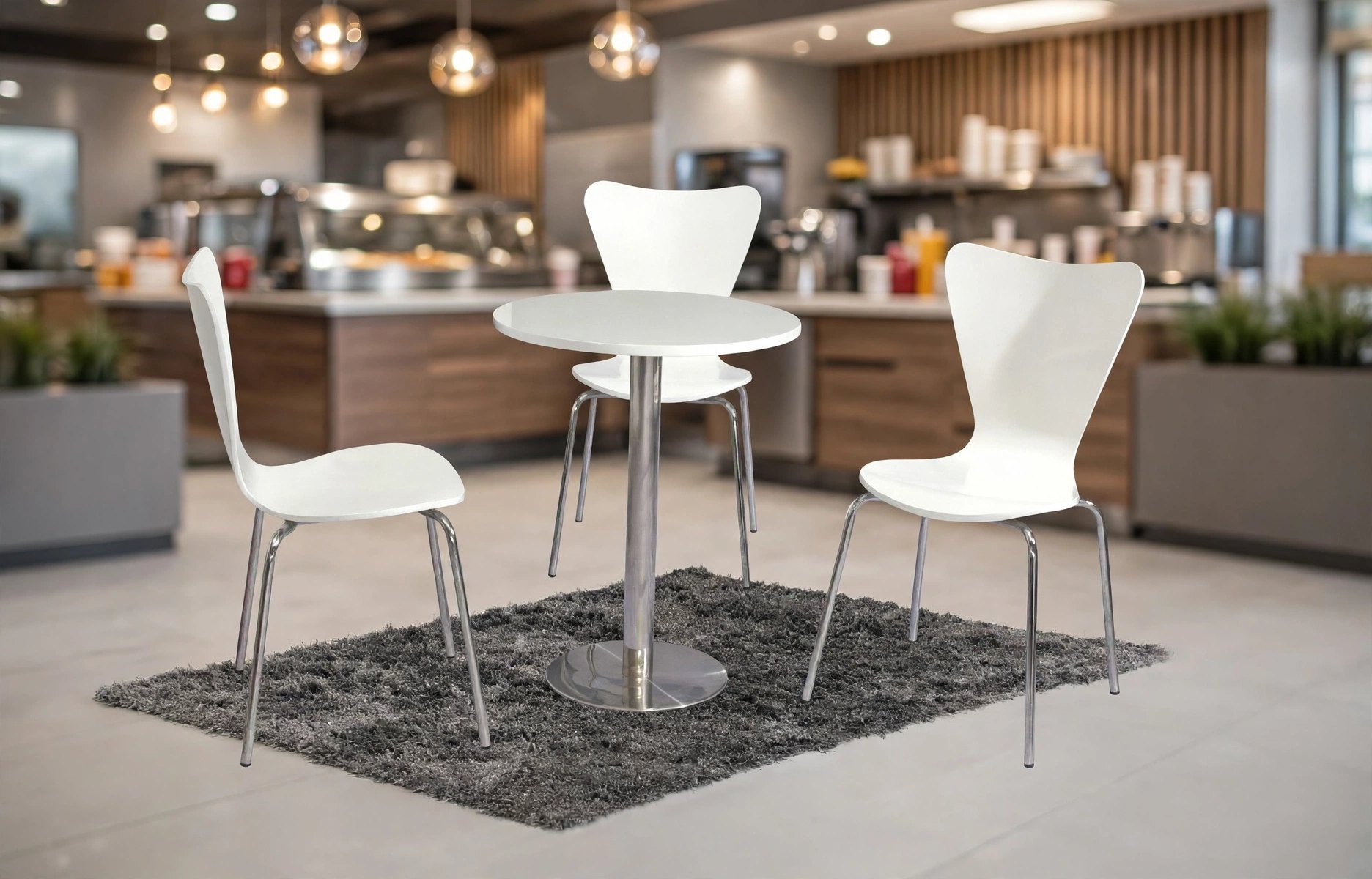 Common Table and Chair Set (Model FOH-XM22-616) in a restaurant