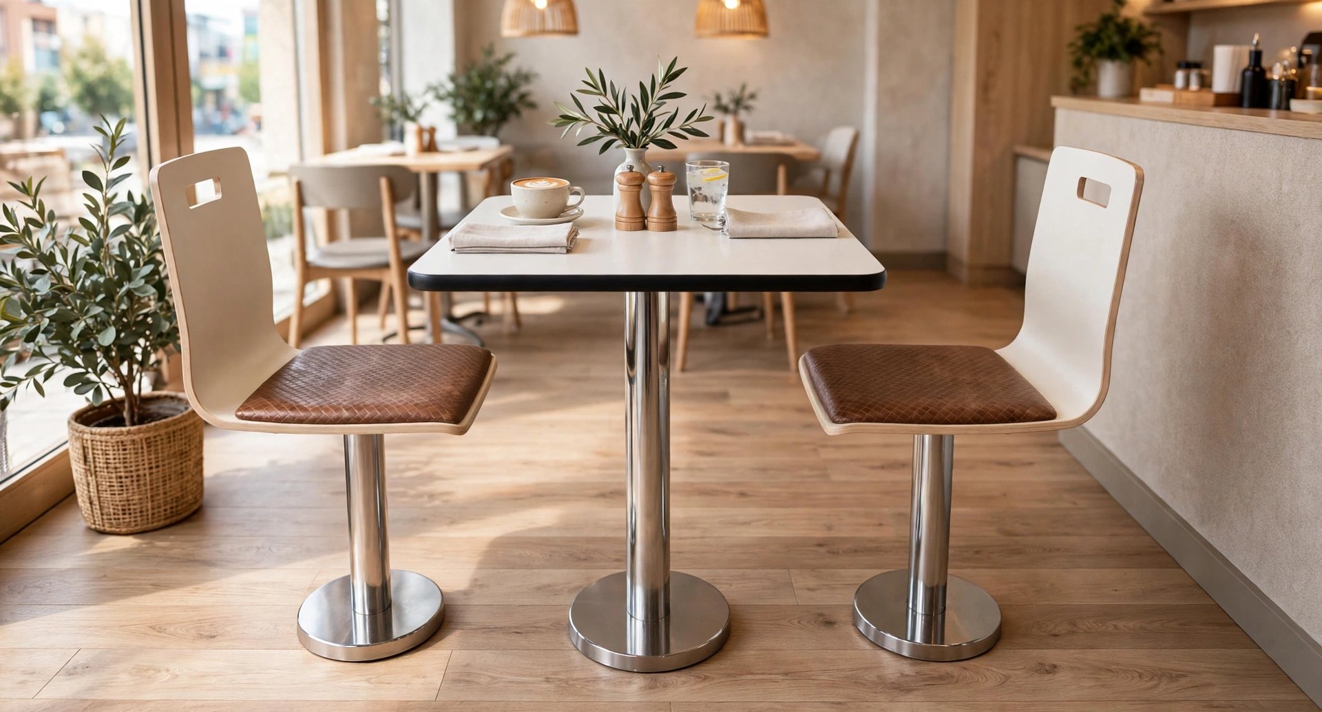 Common Table and Chair Set FOH-XM25-440 in a restaurant