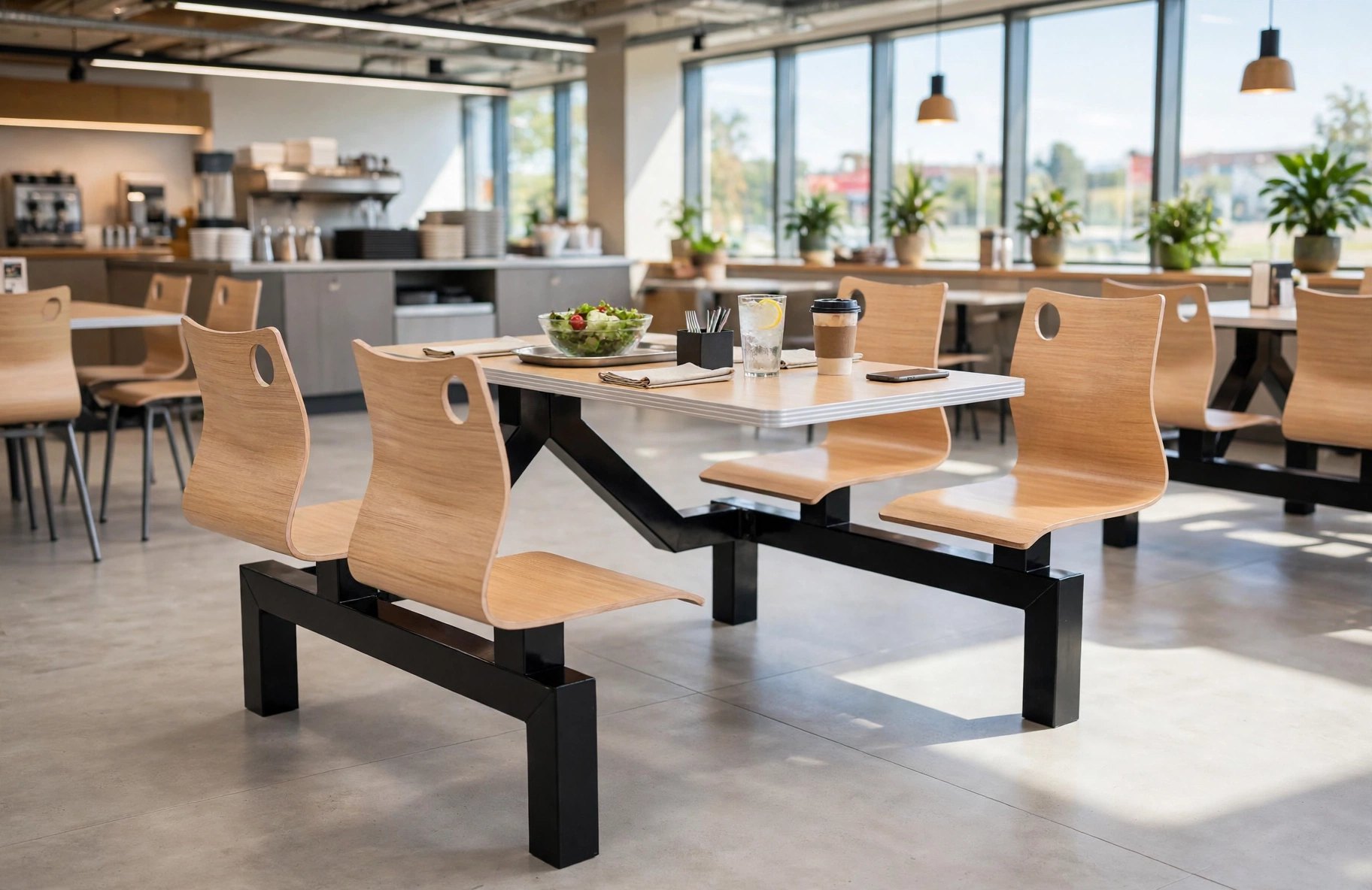 Connecting Table and Chair FOHR68-850L in a cafeteria