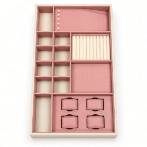 Blush Pink Leather Jewelry and Watch Drawer Organizer Insert