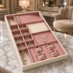 Blush Pink Leather Jewelry and Watch Drawer Organizer Insert