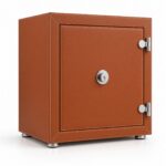 Executive Brown Leather 3-Watch Winder Safe with Storage Drawers