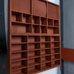 Cherry Wood Wall-Mounted Collector Display Cabinet Organizer