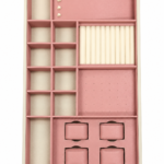 Blush Pink Leather Jewelry and Watch Drawer Organizer Insert
