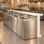 Commercial Food Prep Station Stainless Steel Quartz Sneeze Guard
