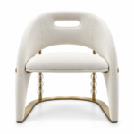 Ivory Sculptural Chair with Crystal Accents
