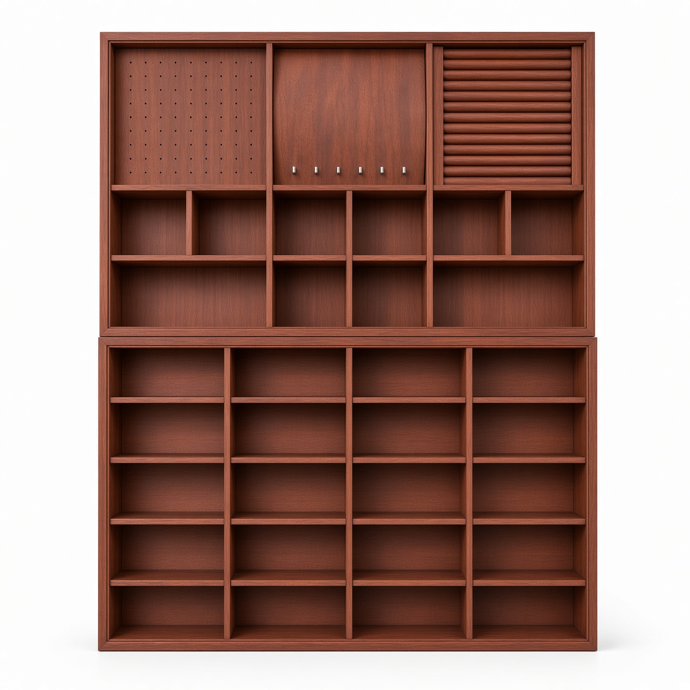Cherry Wood Wall-Mounted Collector Display Cabinet Organizer