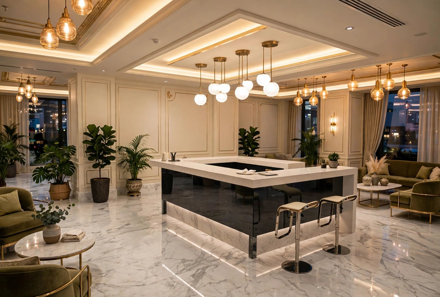 Reception Counter (Model 10) in an office lobby