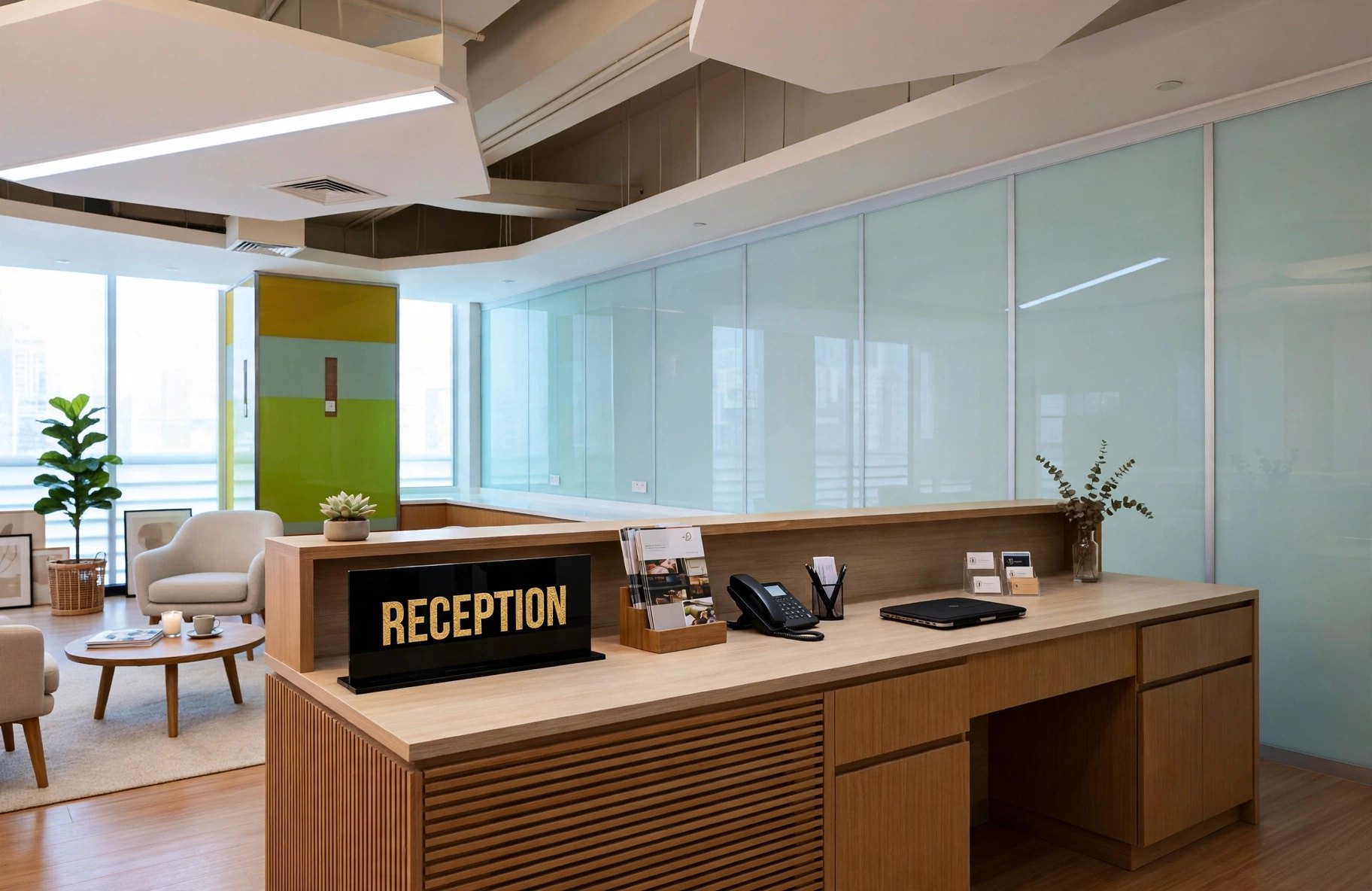 Reception Counter in an office lobby