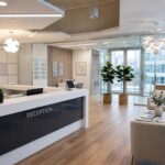 Reception Counter in an office lobby