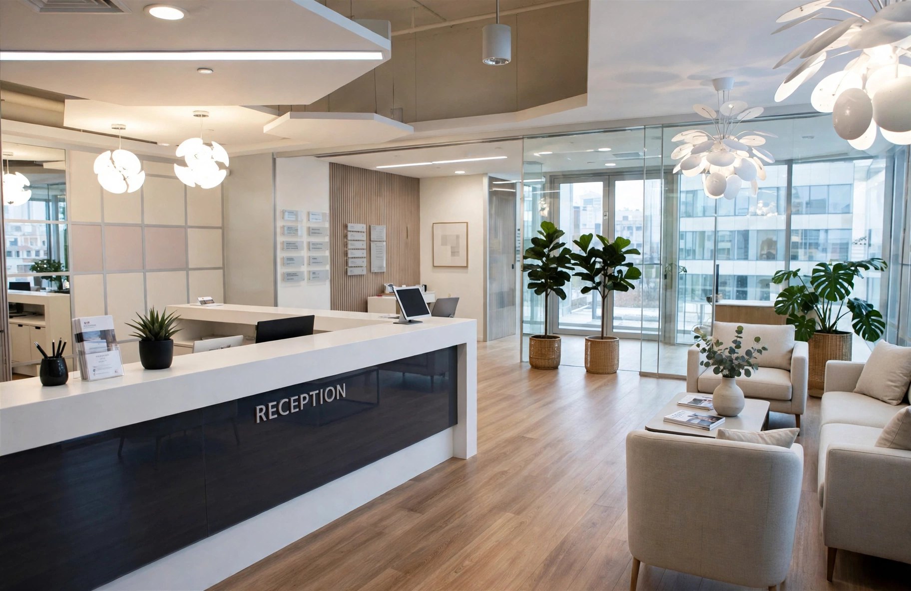 Reception Counter in an office lobby