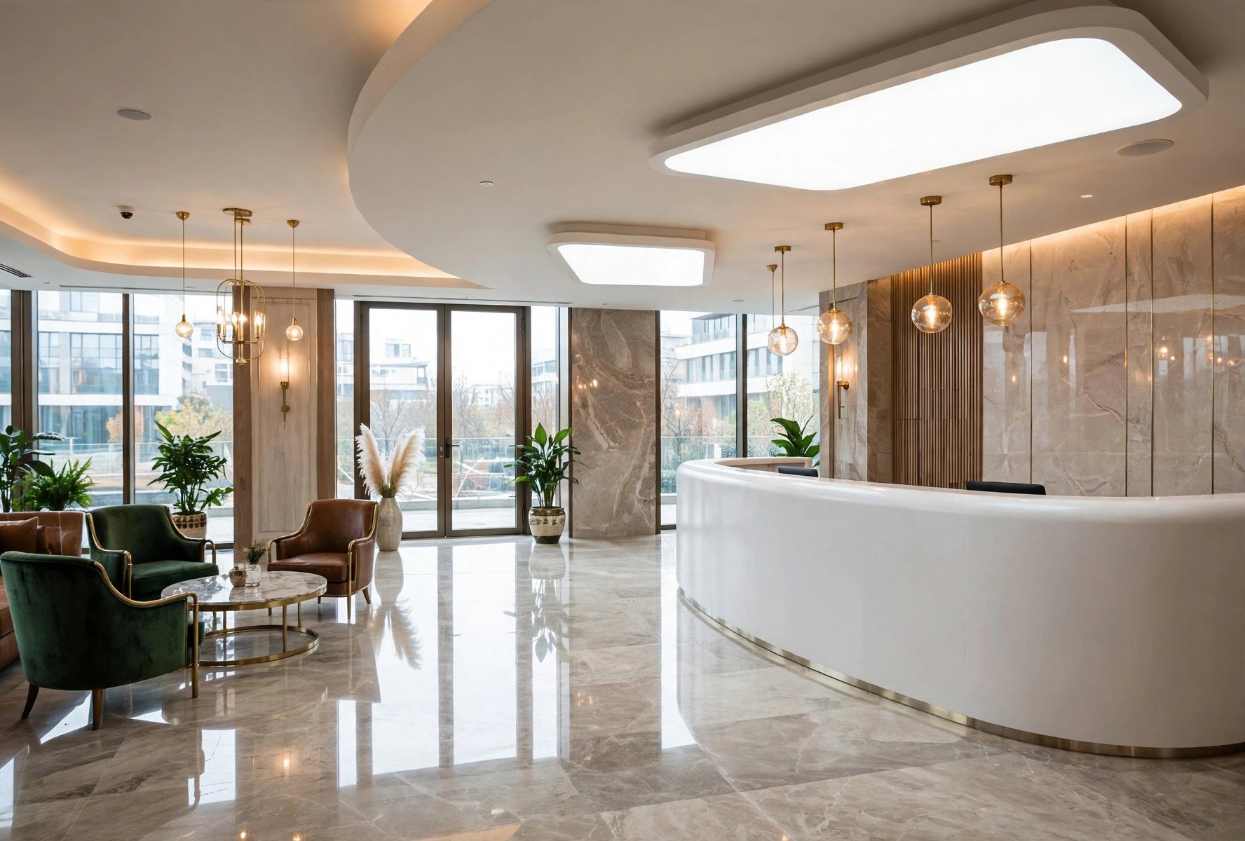 Reception Counter (Model 46) in an office lobby
