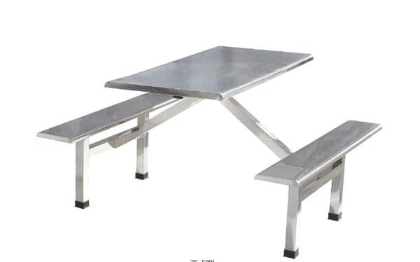 Stainless Steel Food Court Table with Chairs