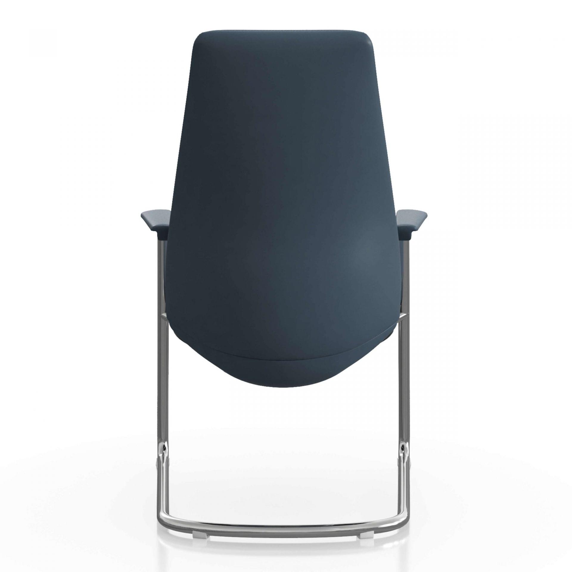 FOH-C1008b – U Sled Base High Back Blue Office Arm Chair