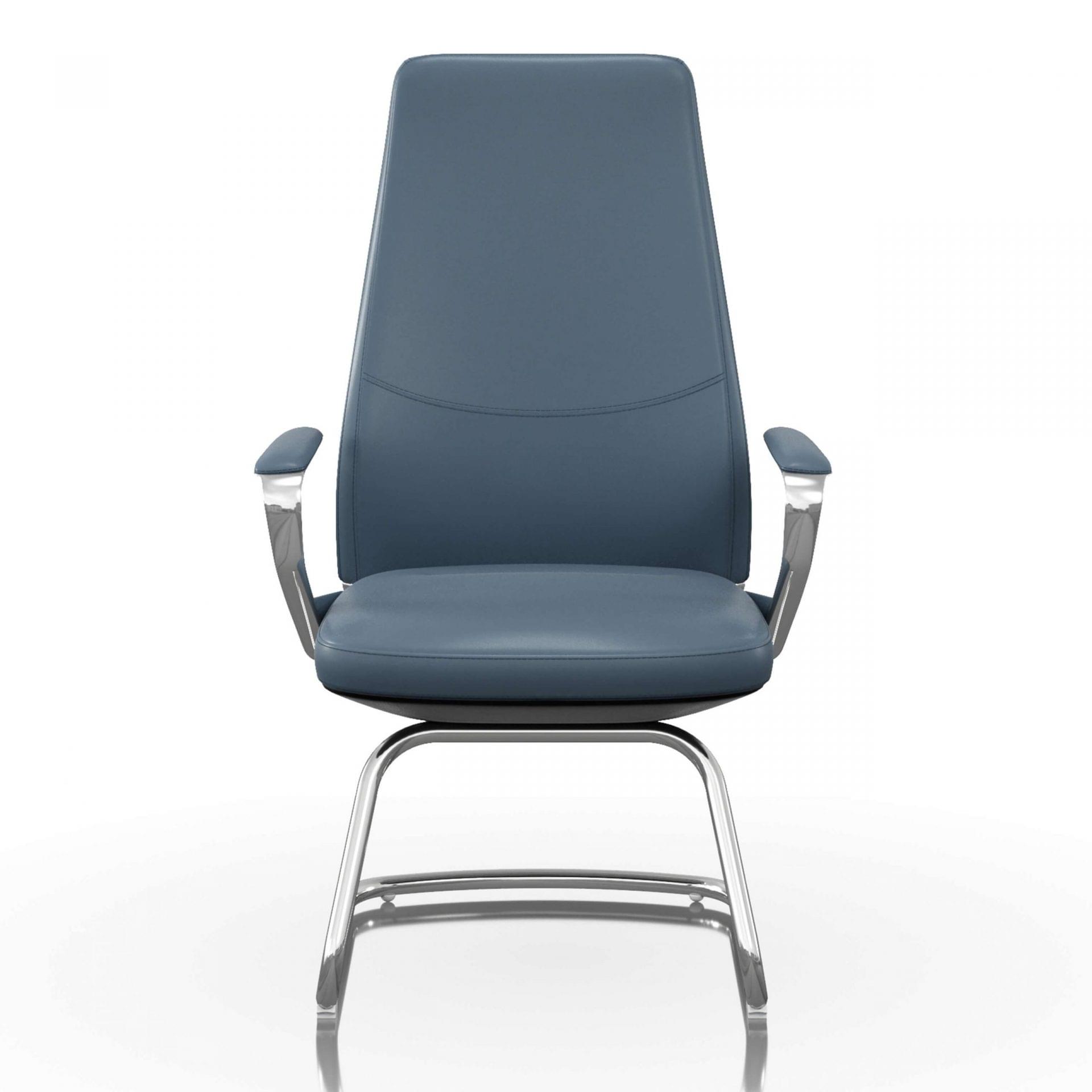 FOH-C1018b1 - Blue Office U Base Chair Loop Armrest