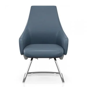 FOH-C106c - Blue Office Short Back U Base Chair