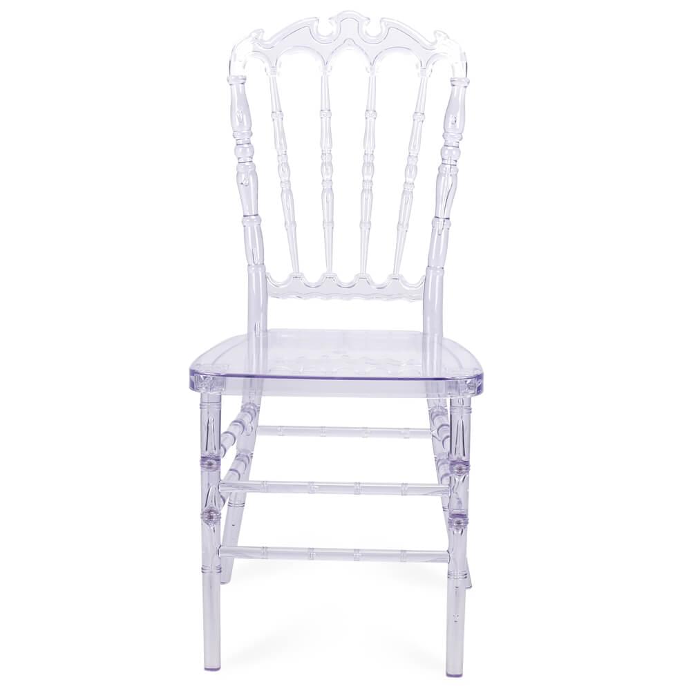 FOH-CF0004 Acrylic Clear Slatback Chair with Carved Top