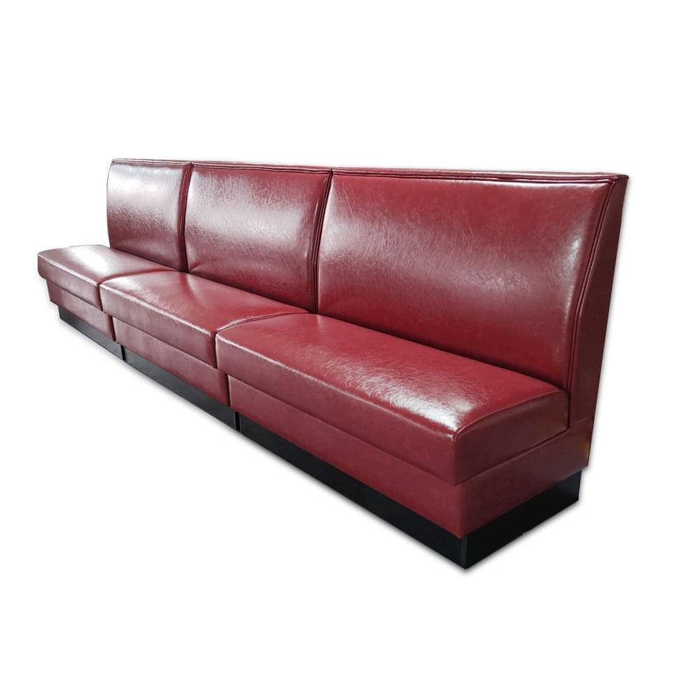 FOH-P21S25 - Burgundy Red Vinyl Restaurant Sofa Booth