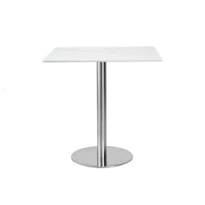 Marble Sintered Stone Restaurant Table single disc base