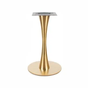 tulip shaped table base, disc bottom square top