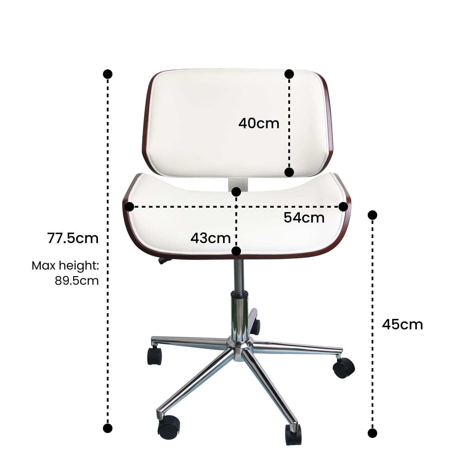 FH222929OFWH – Bentwood Rectangular Rolling Desk Chair