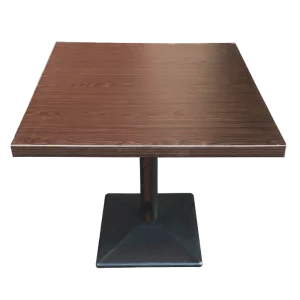 30” x 30” Dark Wood Dining Table with Single Rectangular Base