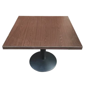 35.4” x 35.4” Dark Wood Dining Table with Single Circular Base