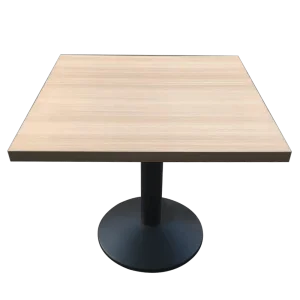 35.4” x 35.4” Light Wood Dining Table with Single Circular Base