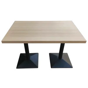 47.24” x 30” Light Wood Dining Table with Dual Rectangular Bases