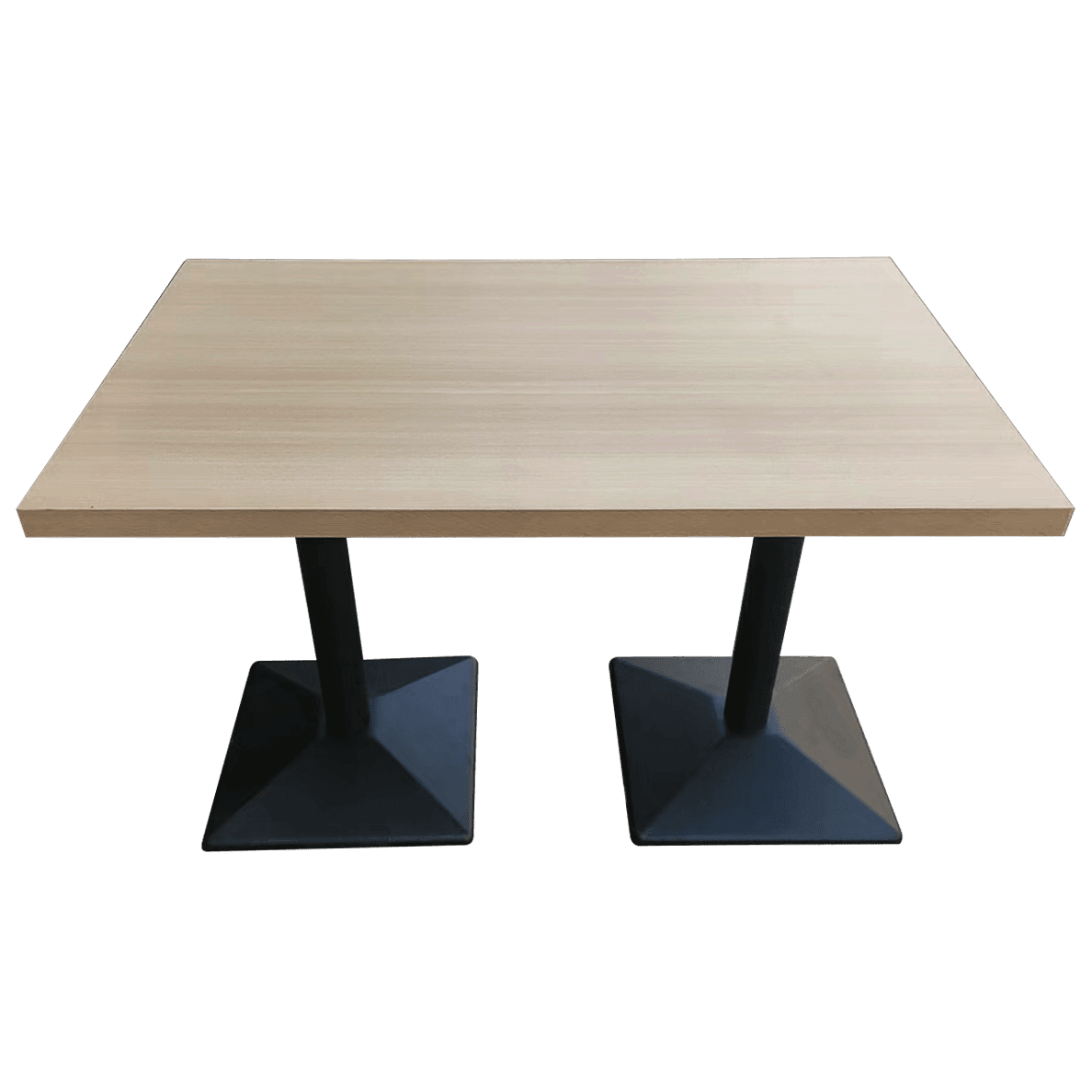 47.24” x 30” Light Wood Dining Table with Dual Rectangular Bases