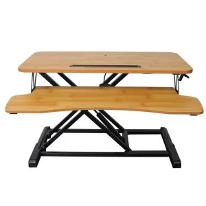 Bamboo Intelligent Sit Stand Desktop Laptop Convertible Desk