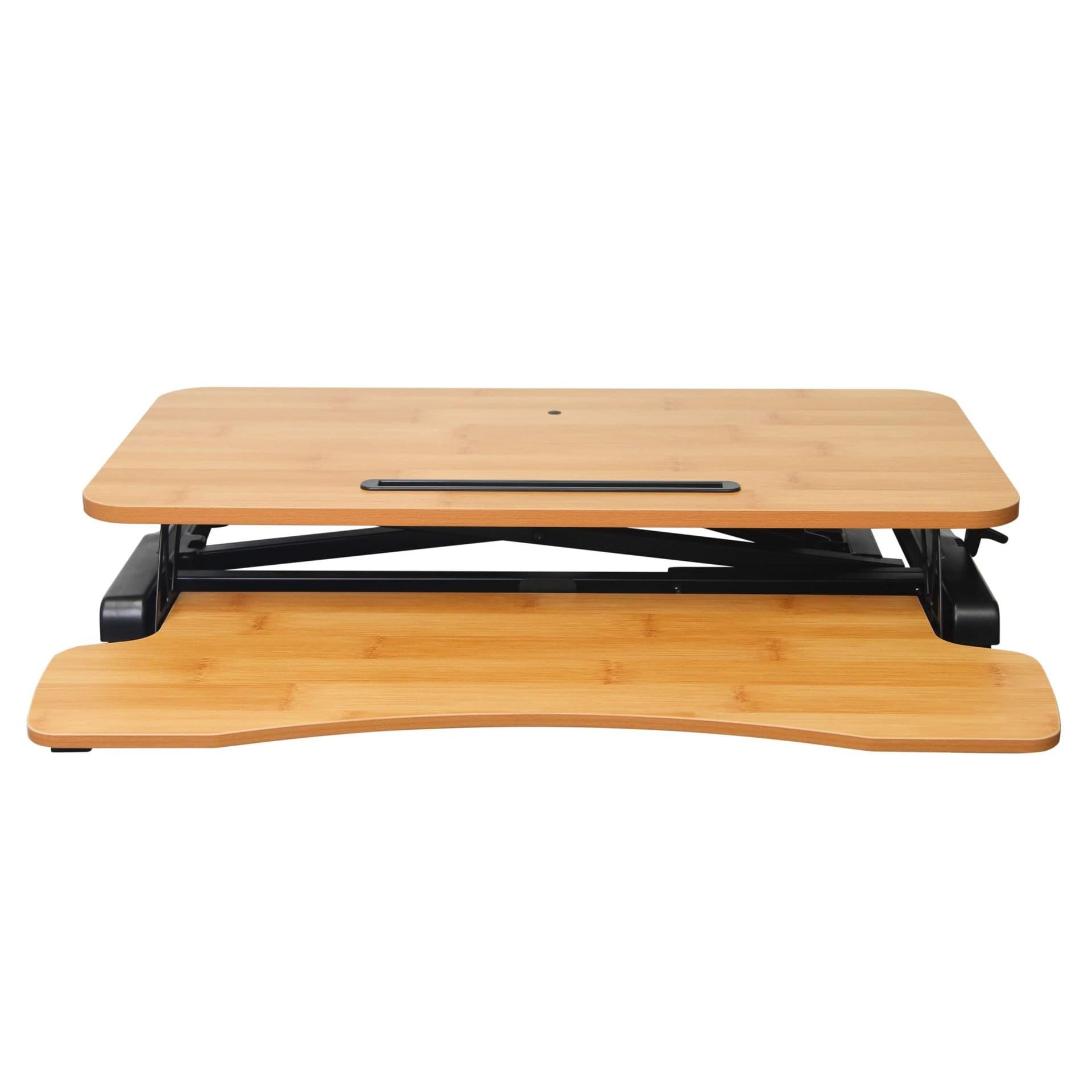Bamboo Intelligent Sit Stand Desktop Laptop Convertible Desk