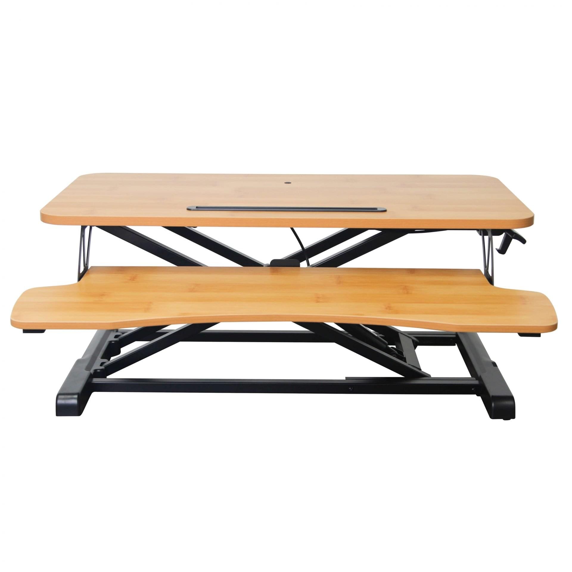 Bamboo Intelligent Sit Stand Desktop Laptop Convertible Desk