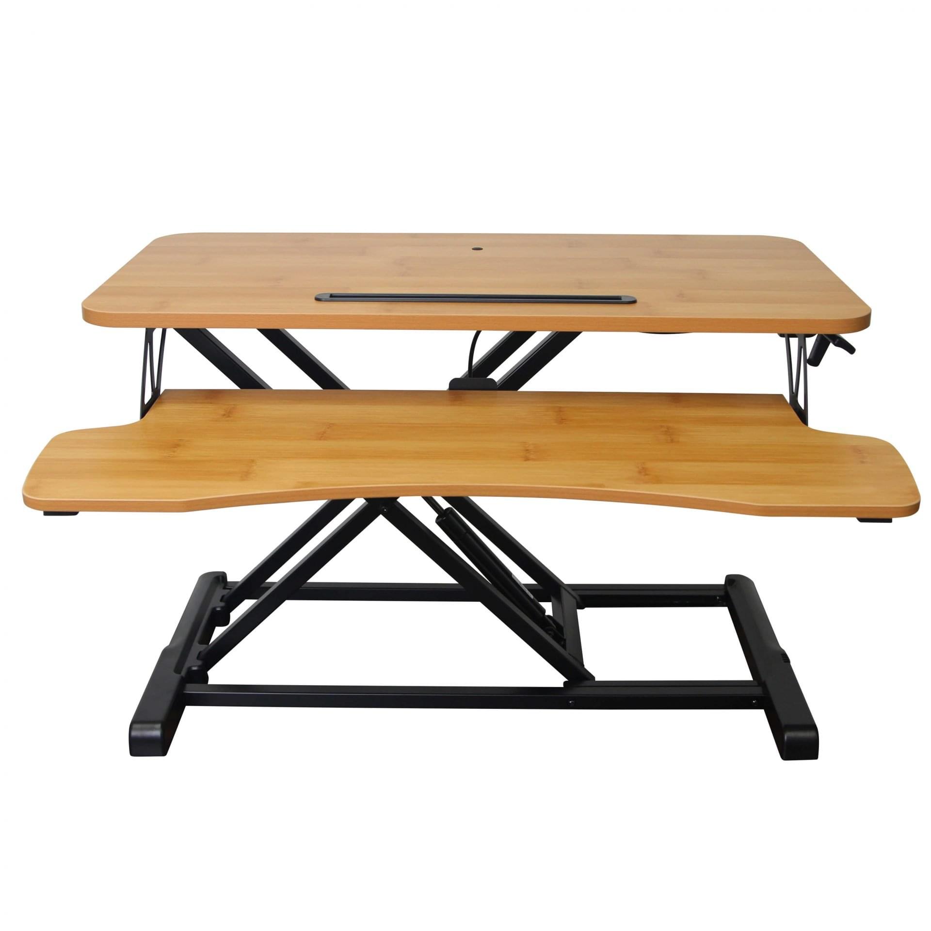 Bamboo Intelligent Sit Stand Desktop Laptop Convertible Desk