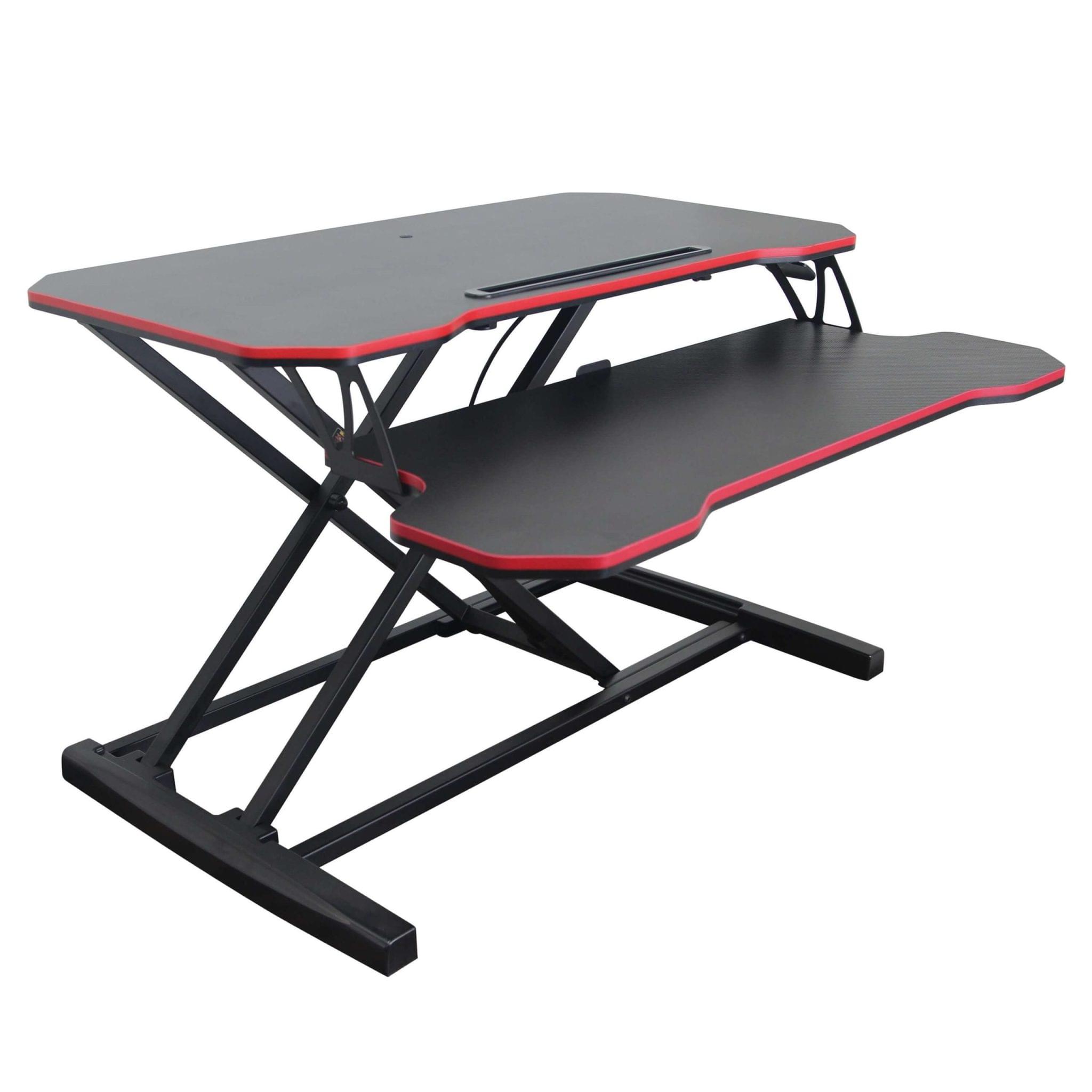 Intelligent Sit Stand Desktop Laptop Convertible Desk Carbon Black