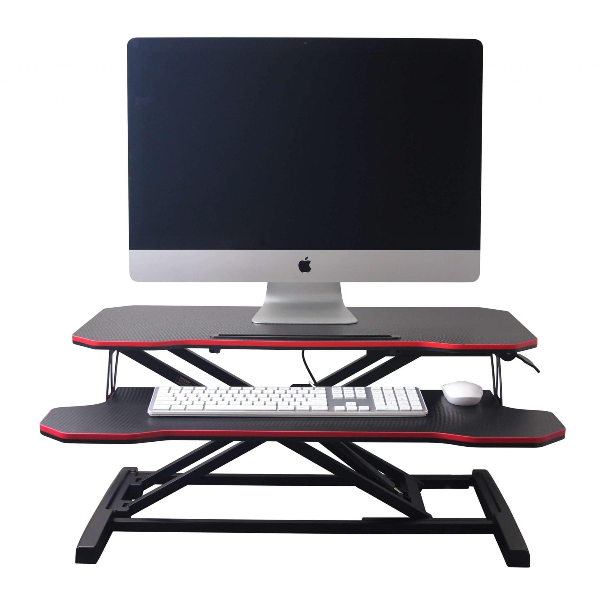 Intelligent Sit Stand Desktop Laptop Convertible Desk Carbon Black