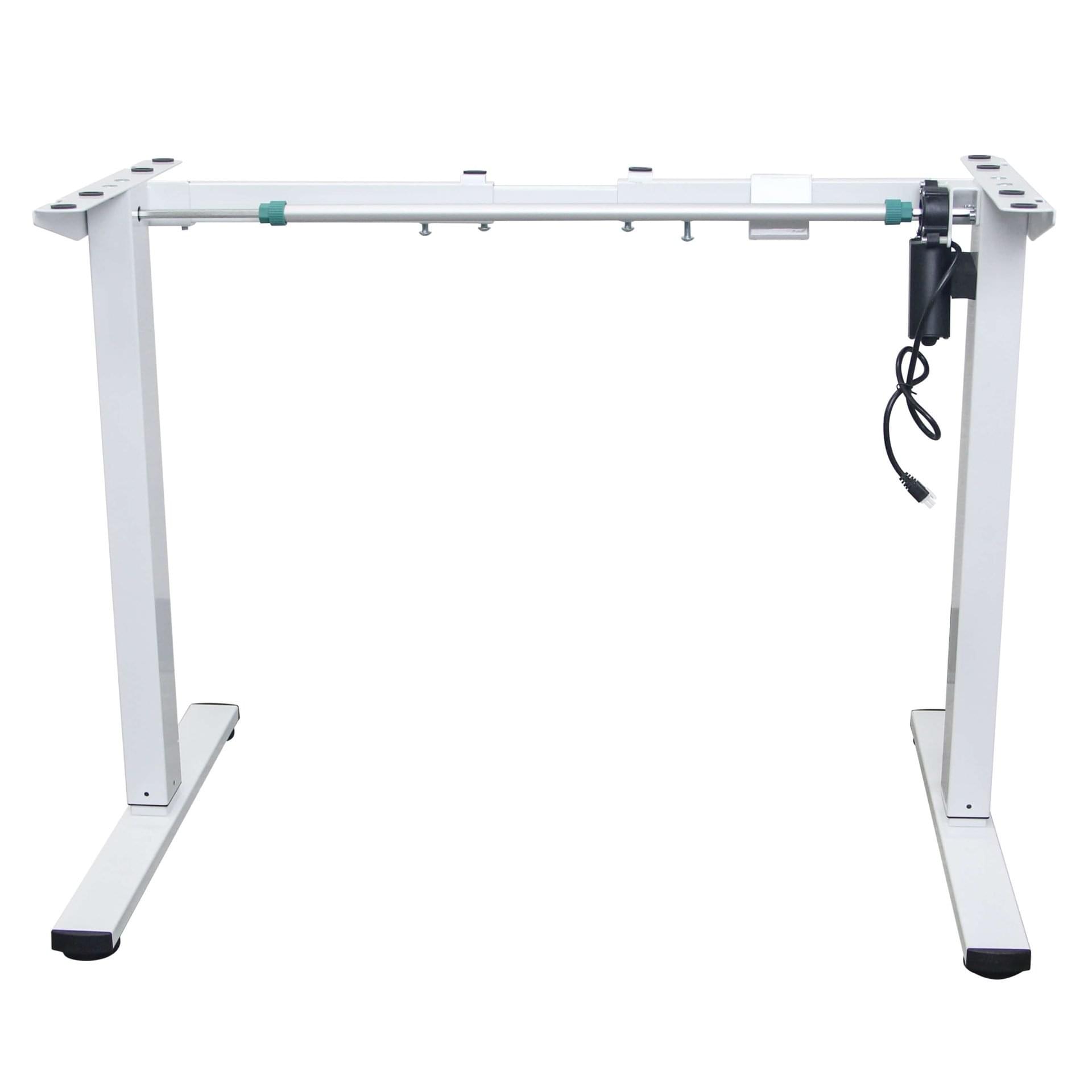 ZZ550W white standing desk height lowered
