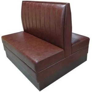 MAIN FH-SB022 Brown Color Sofa Booth with Channel Tufted Back