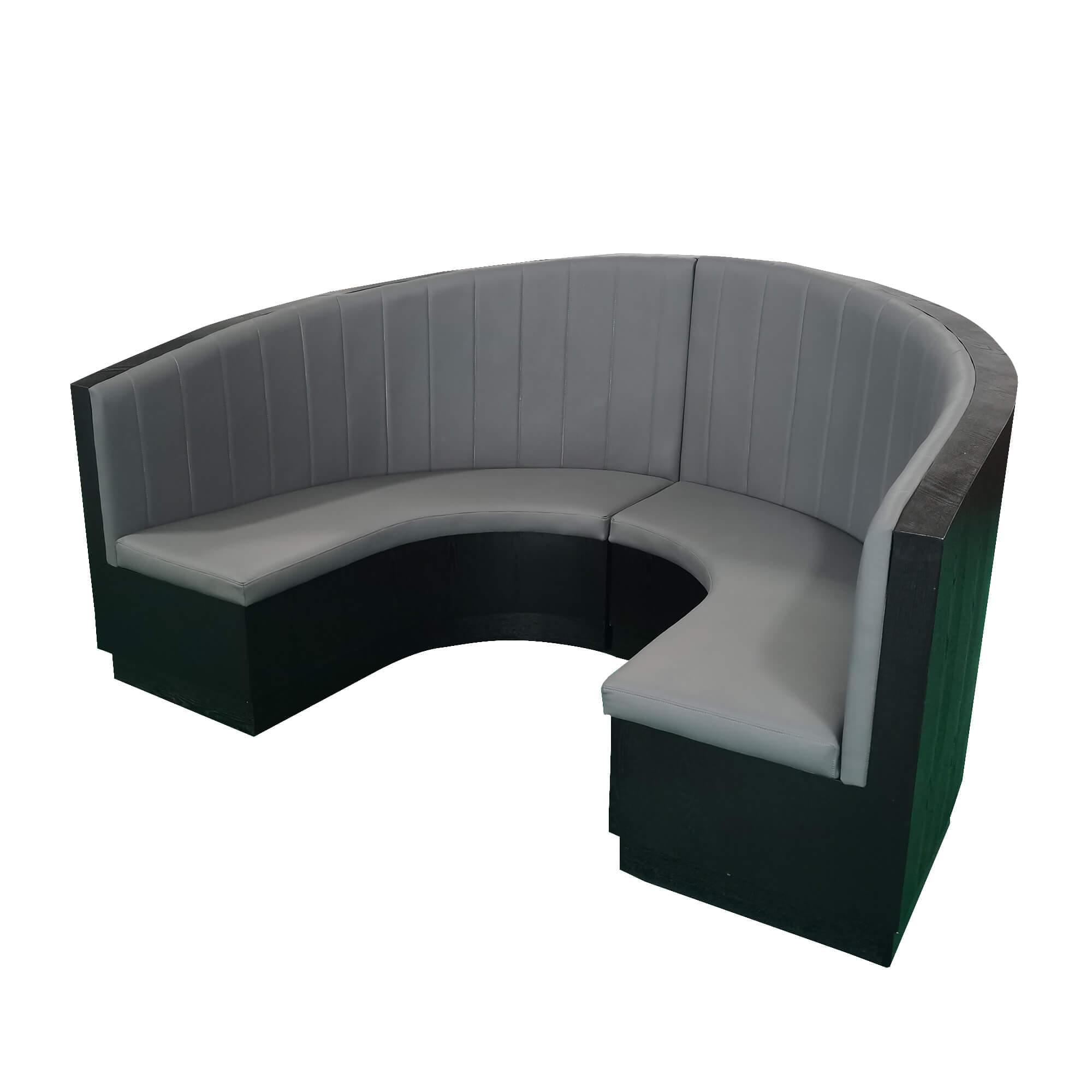 half circle moon sofa booth with fluted style upholstery