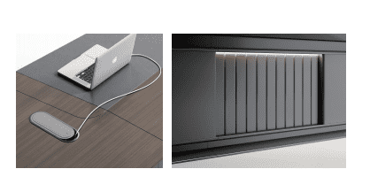FH-ED-ODL03 - L Shaped Executive Desk with Lighting & Concealed Cable Hole