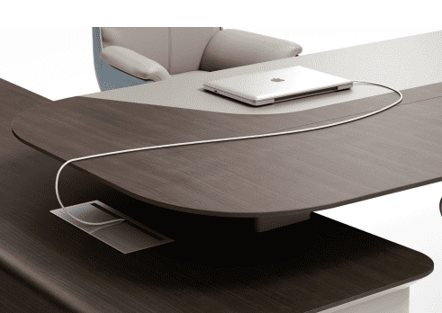 FH-ED-ODL04 - L Layout Executive Desk Dual Color Top with Wire Box