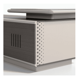 FH-ED-ODL07 - L Shaped Large Executive Desk Natural Wood & Platinum Color