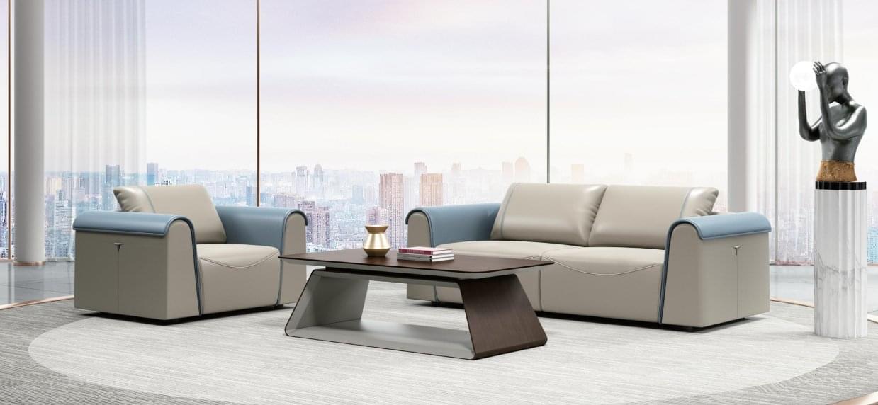 FH-SS-OD1 - Traditional Office Lounge Sofa Leather Uphosltered